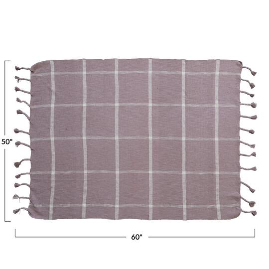 Hello Honey® Lilac Grid Throw Blanket with Tassels